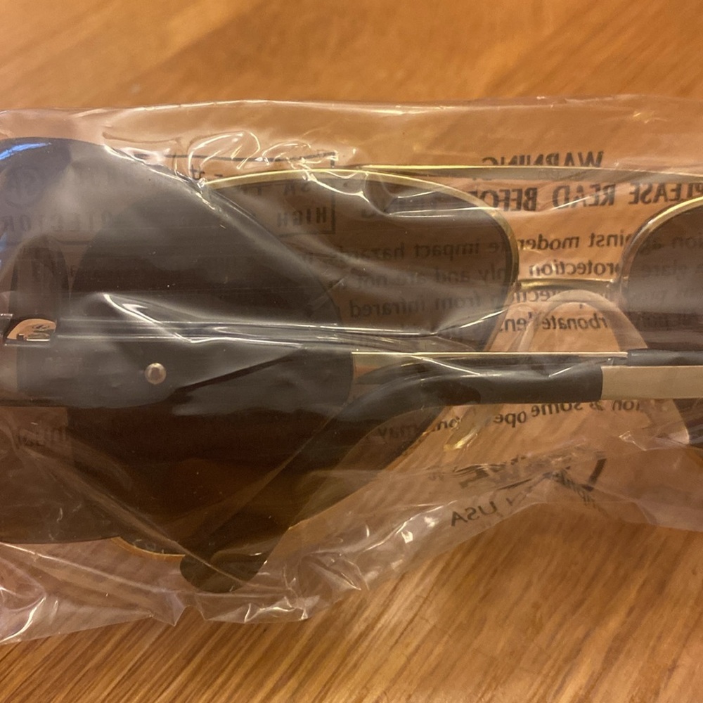 Crews Engineering safety aviator gold rim sun glasses marked CS, Z… - Picture 8 of 8